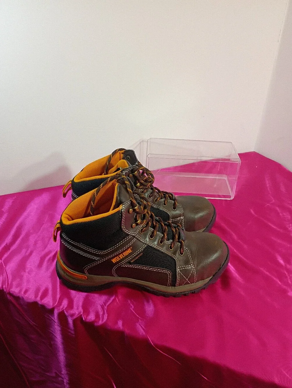 Wolverine Mens SZ 8M Brown Composite Toe Waterproof Hiking Work Boot W10303.